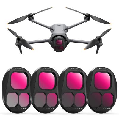 K&F Concept Set di Filtri ND Compatibili con DJI Mavic 4 Pro, 4 Pacchetti ND8 ND16 ND32 ND64 Filtro di Riduzione della Luce a Densità Neutra Accessorio per Obiettivo del Drone, Vetro Ottico HD