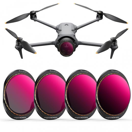 K&F Concept Push-in PL & ND Filter Kit Kompatibel mit DJI Mavic 4 PRO, 3er Pack Fit CPL ND8 ND16, Polarisationsfilter Neutraldichtefilter HD Optical Glass Multi-Coated, Mavic 4 PRO Zubehör