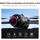 K&F Concept Push-in PL & ND Filter Kit Kompatibel mit DJI Mavic 4 PRO, 3er Pack Fit CPL ND8 ND16, Polarisationsfilter Neutraldichtefilter HD Optical Glass Multi-Coated, Mavic 4 PRO Zubehör