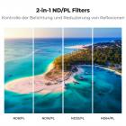 K&F Concept Push-in PL & ND Filter Kit Kompatibel mit DJI Mavic 4 PRO, 3er Pack Fit CPL ND8 ND16, Polarisationsfilter Neutraldichtefilter HD Optical Glass Multi-Coated, Mavic 4 PRO Zubehör