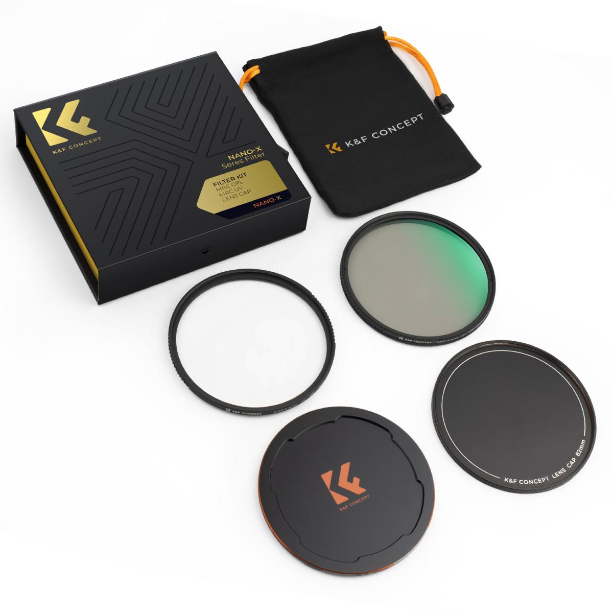 K&F Concept Filter Set 82mm Polfilter(CPL Filter) + MCUV Filter 2