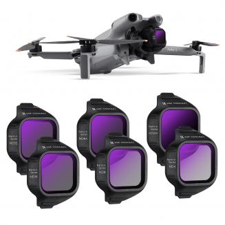 Kit de filtres ND K&F CONCEPT compatible avec DJI Mini 5 Pro, lot de 6 filtres à densité neutre (ND4, ND8, ND16, ND32, ND64, ND1000), accessoires pour objectifs de drone, verre optique HD multicouches, monture en plastique