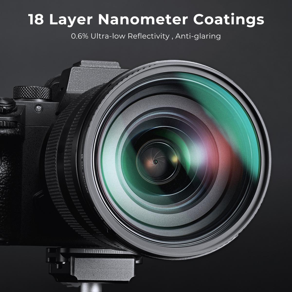 55mm Siyah Sis 1/4 + 1/8 Filtreler Kiti Siyah Difüzyon Sinematik Efekt Filtreleri Kamera Lensi Nano K Serisi için Çok Katmanlı Kaplamalı Set
