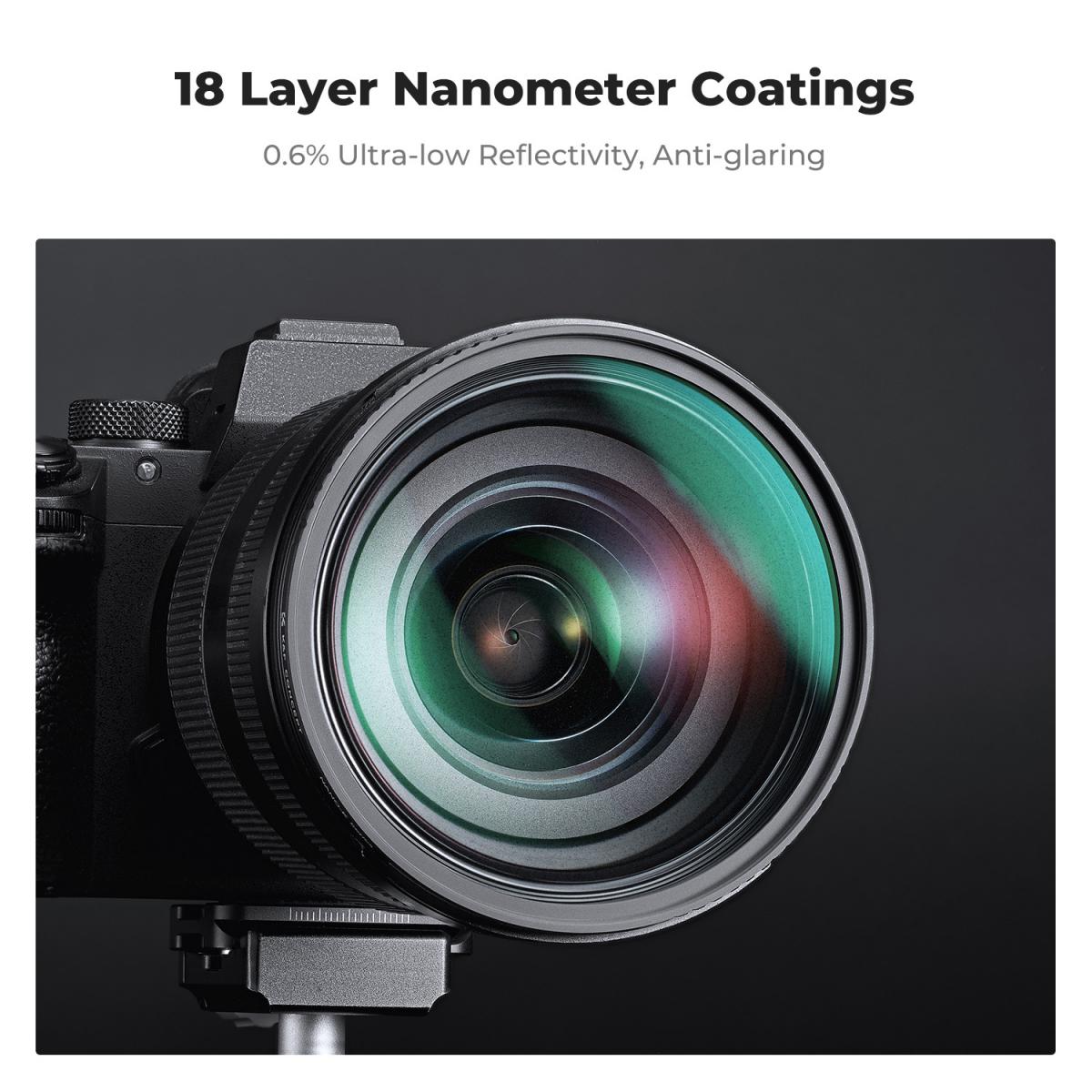 55mm Siyah Sis 1/4 + 1/8 Filtreler Kiti Siyah Difüzyon Sinematik Efekt Filtreleri Kamera Lensi Nano K Serisi için Çok Katmanlı Kaplamalı Set