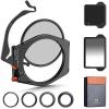Kit Sistema Portafiltro quadrato, Filtro quadrato ND1000 + Filtro Sfumato Liscio ND8 + Filtro Polarizzatore da 95mm + 4 adattatori,Nano-Xcel Pro