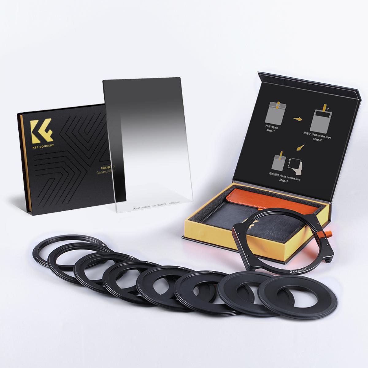K&F Concept SJ51T GND8 + metall Square filterholder sett
