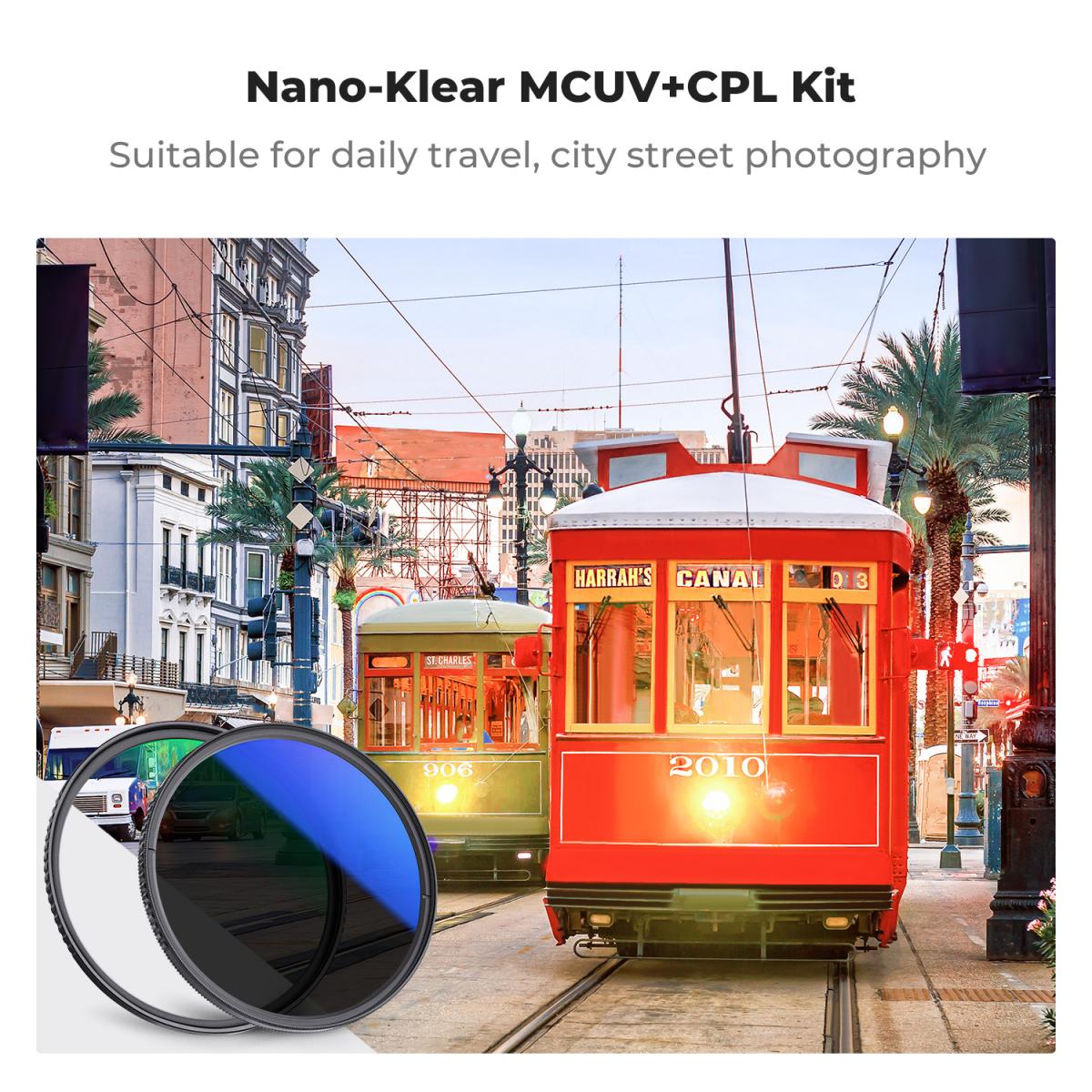 82mm Filtre Kiti MCUV + CPL Dairesel Polarize Filtre ve MCUV Koruma Filtresi HD 18 Çok Katmanlı Kaplama ile Ultra İnce Nano K Serisi