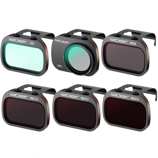 Kameraobjektiv Filtersatz kompatibel für DJI Mavic Mini/Mavic Mini 2/Mini SE Drohne (UV+CPL+ND8+ND16+ND32+ND64)