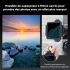 Kit de Système de Filtres Carrés Pro ND8+ND64+ND1000+CPL 95mm+4 Bagues Adaptateurs (67/72/77/82mm) +Porte-filtre 100x100mm