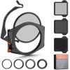 Sistema Filtri quadrati 100x100mm Fotografia Filtro, include Filtro a Lastra ND1000 ND64 ND8, Filtro Polarizzatore Circolare, 4x Anelli Adattatori,Nano-Xcel Pro