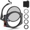 K&F Concept Kit di Sistema Holder Porta Filtri per Filtri a Lastra, include Filtro ND1000 a Lastra, Filtro Polarizzatore, 4 Anelli Adattatori da 67mm/72mm/77mm/82mm,Nano-Xcel Pro