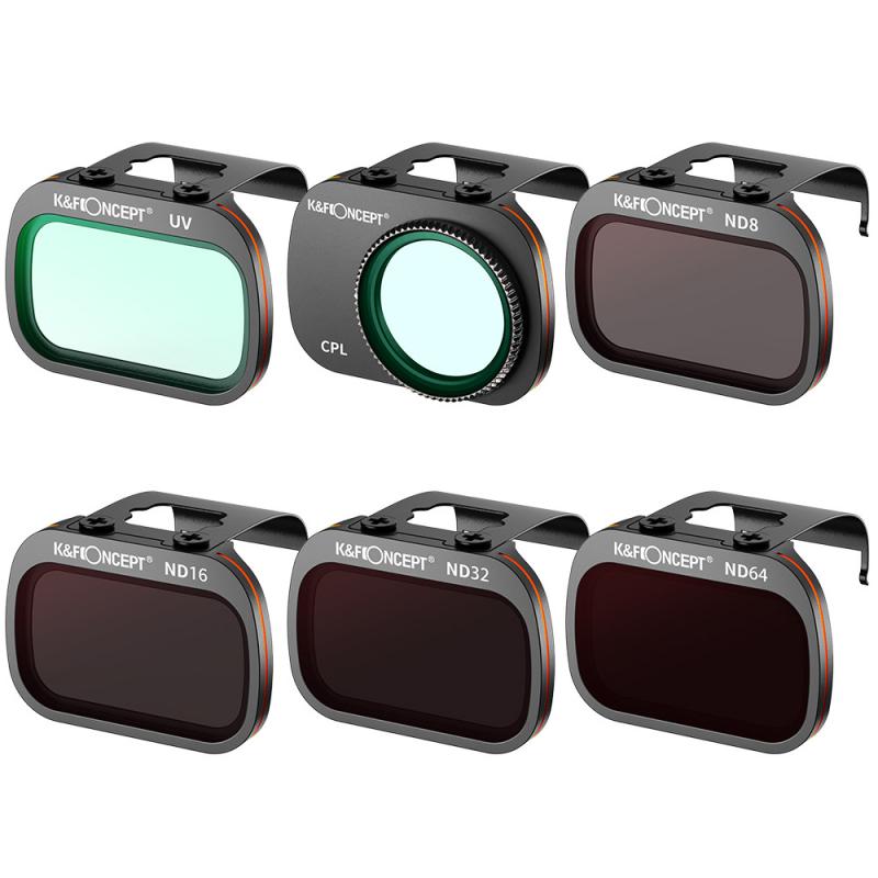 Polarizer filter reduces glare and reflections from non-metallic surfaces.