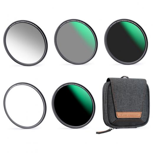 GND8+ND8+ND64+ND1000 67mm Magnetic ND Filter Set, Magnetisches Quick Swap System mit Magnetic Adapter Ring und Filtertasche 5 in 1 Nano-X Serie