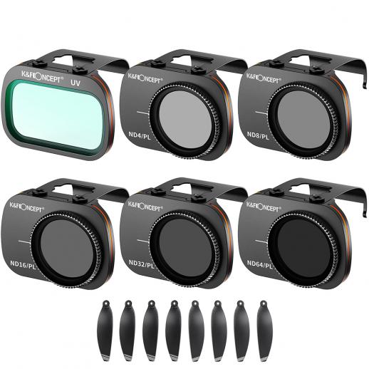 Mavic Mini Lens Filter Kit UV + ND4 / PL + ND8 / PL + ND16 / PL+ND32 / PL + ND64 / PL + 1 x jeu de pales de ventilateur