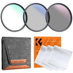 43mm Kit di Filtri UV/CPL/ND per Obiettivo Filtro UV + Polarizzatore Filtro + Filtri a Densità Neutra (ND4) + 3PCS Panno in microfibra + Tasca per Filtro, Nano-Klear