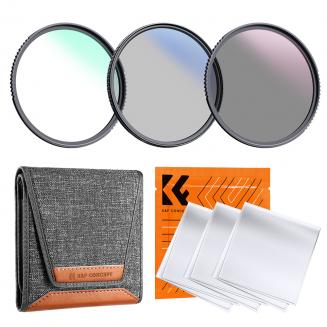 82mm 3pcs Professional Lens Filter Kit (MCUV/CPL/ND4) + Filter Pouch for DSLR Camera Lens Nano-Klear