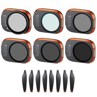 K&F Concept Mini 3, Mini 3 Pro ND Filter,Polfilter,UV Filter DJI Mini 3 Pro Zubehör (UV+CPL+ND8+ND16+ND32+ND64), Kompatibel mit DJI Mini 3 Pro, Mini 3 (Zubehör：8*Propeller)(Aluminium-Version)