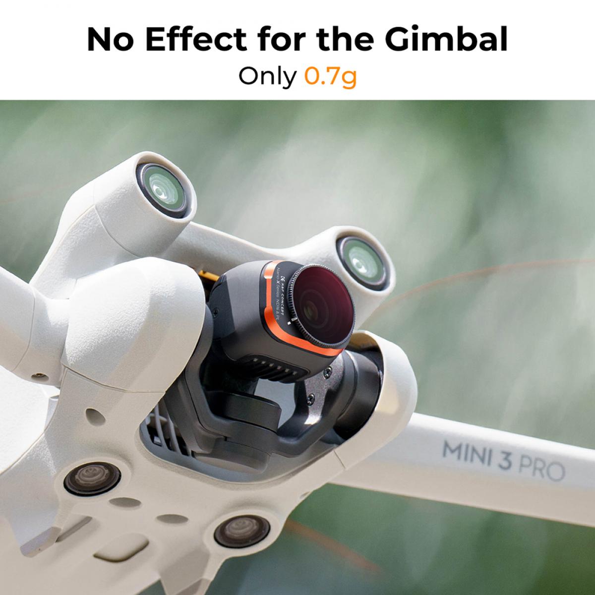 DJI Drone Filter Mini 3 Pro HD Filter 5 stk sett (UV+ND8/PL+ND16/PL+ND32/PL+ND64/PL) med 28 lags antirefleksjonsgrønt belegg, vanntett og ripesikkert