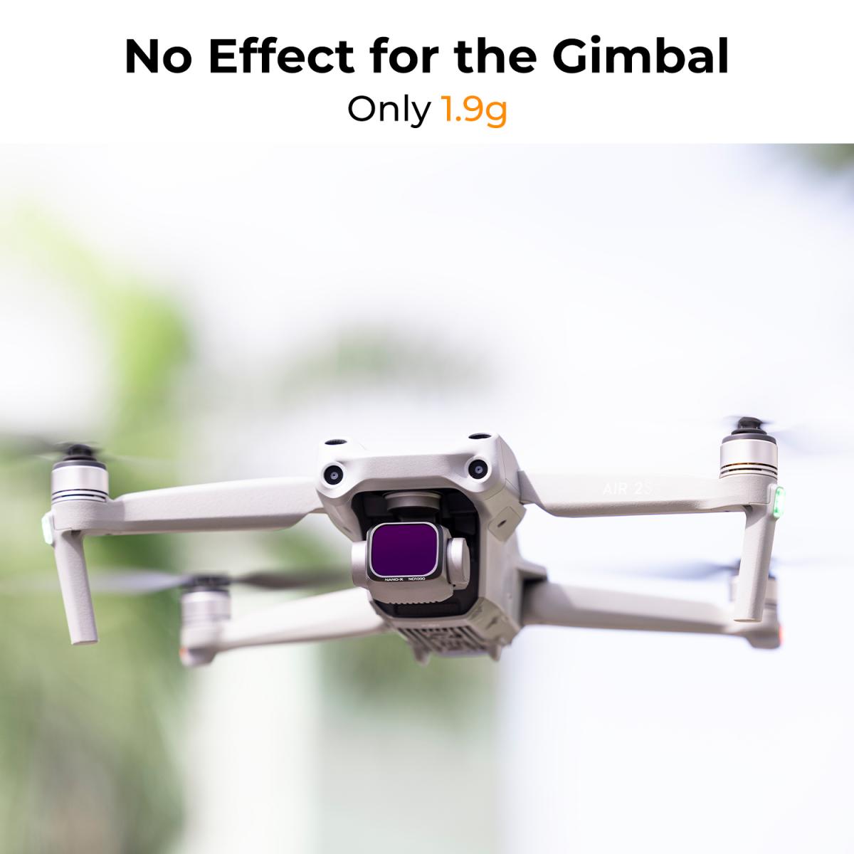 Drone DJI AIR 2S filtersett ND4/PL +ND8/PL +ND16/PL +ND32/PL +ND64/PL +CPL +ND1000 +ND2000 8 stk med antirefleks grønn film, et sett med propeller for Drone AIR 2S