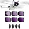 Conjunto de filtros DJI Drone Mini3 Pro (ND4 + ND8 + ND16 + ND32 + ND64 + ND1000) com filme verde anti-reflexo unilateral e trem de pouso para Mini3