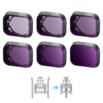 Ensemble de filtres DJI Drone Mini3 Pro (ND4 + ND8 + ND16 + ND32 + ND64 + ND1000) avec film vert anti-reflet simple face et un ensemble de palettes pour Mini3