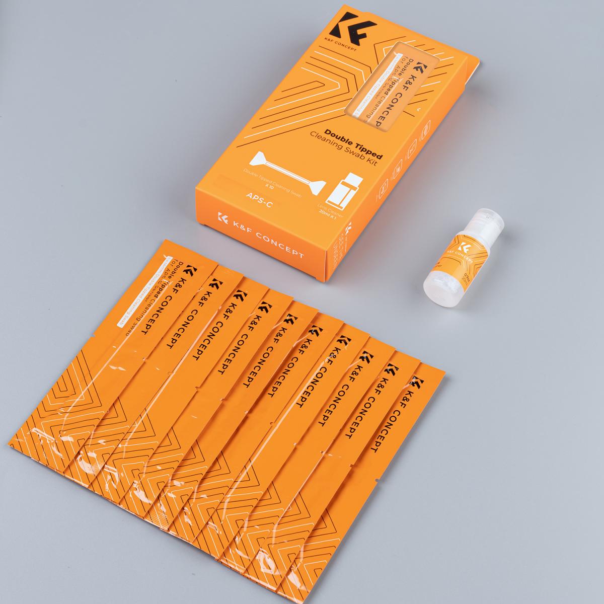 Stick di pulizia a doppia testa da 10 pezzi + soluzione di pulizia da 20 ml, set di bastoncini per panno di pulizia da 16 mm con cornice CMOS APS-C