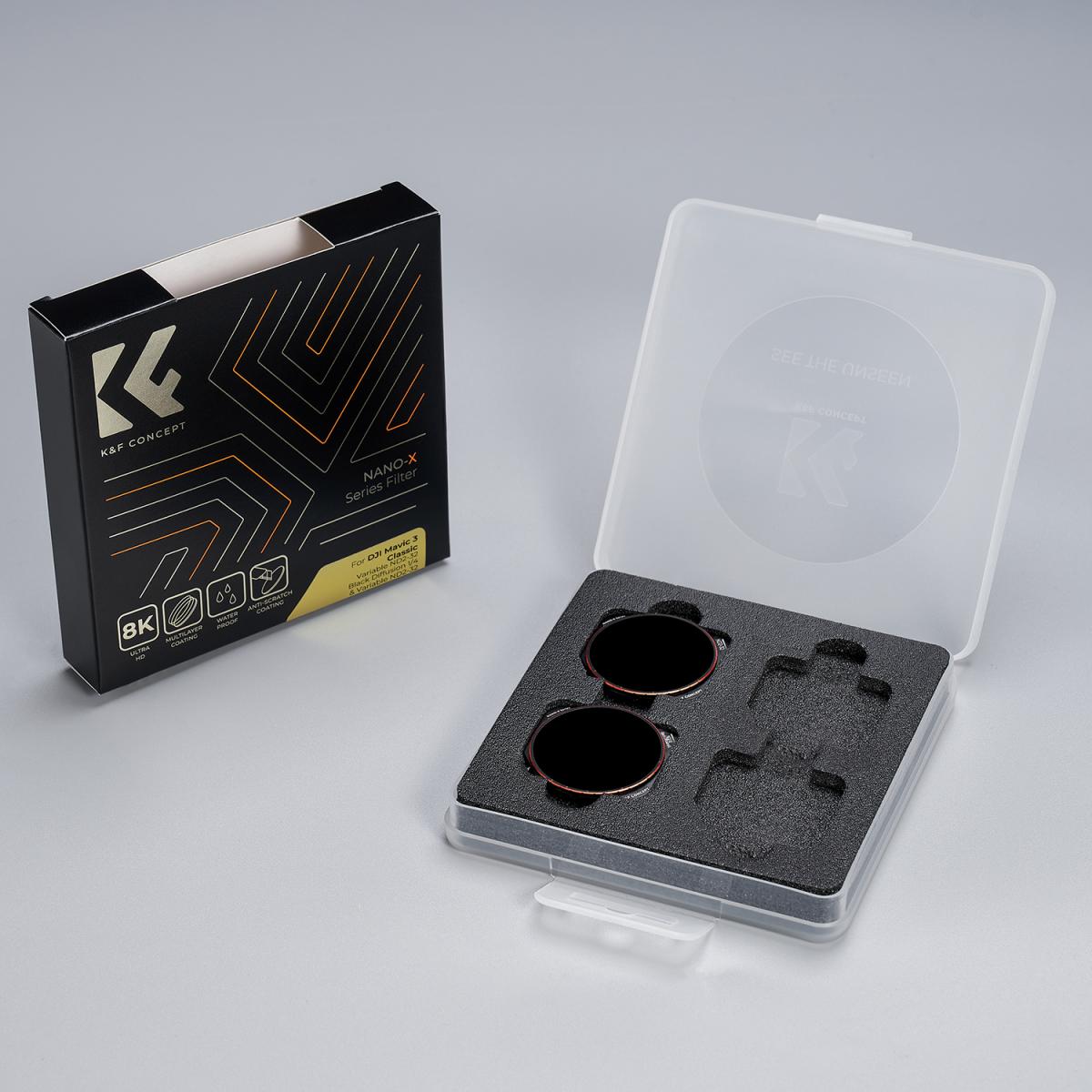 DJI Mavic 3 Classic Variable ND Filters Kit 2 kpl ND2-32+ Black Mist 1/4, yksipuolinen heijastuksenesto vihreä kalvo vedenpitävä ja naarmuuntumaton