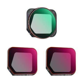 Ensemble de 3 filtres classiques DJI Mavic 3 (CPL + ND8 + ND16) avec film vert anti-reflet unilatéral étanche et résistant aux rayures