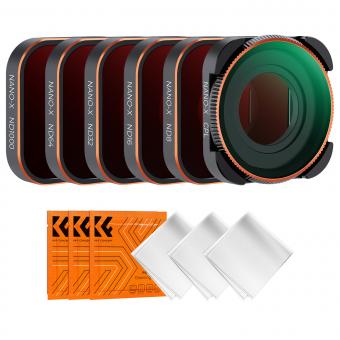 GOPRO Hero 9 / 10 / 11 Action Camera ND/PL Filter Set 4pcs, ND8 / PL+ND16 / PL+ND32 / PL+ND64 / PL with Anti-reflection Green Film
