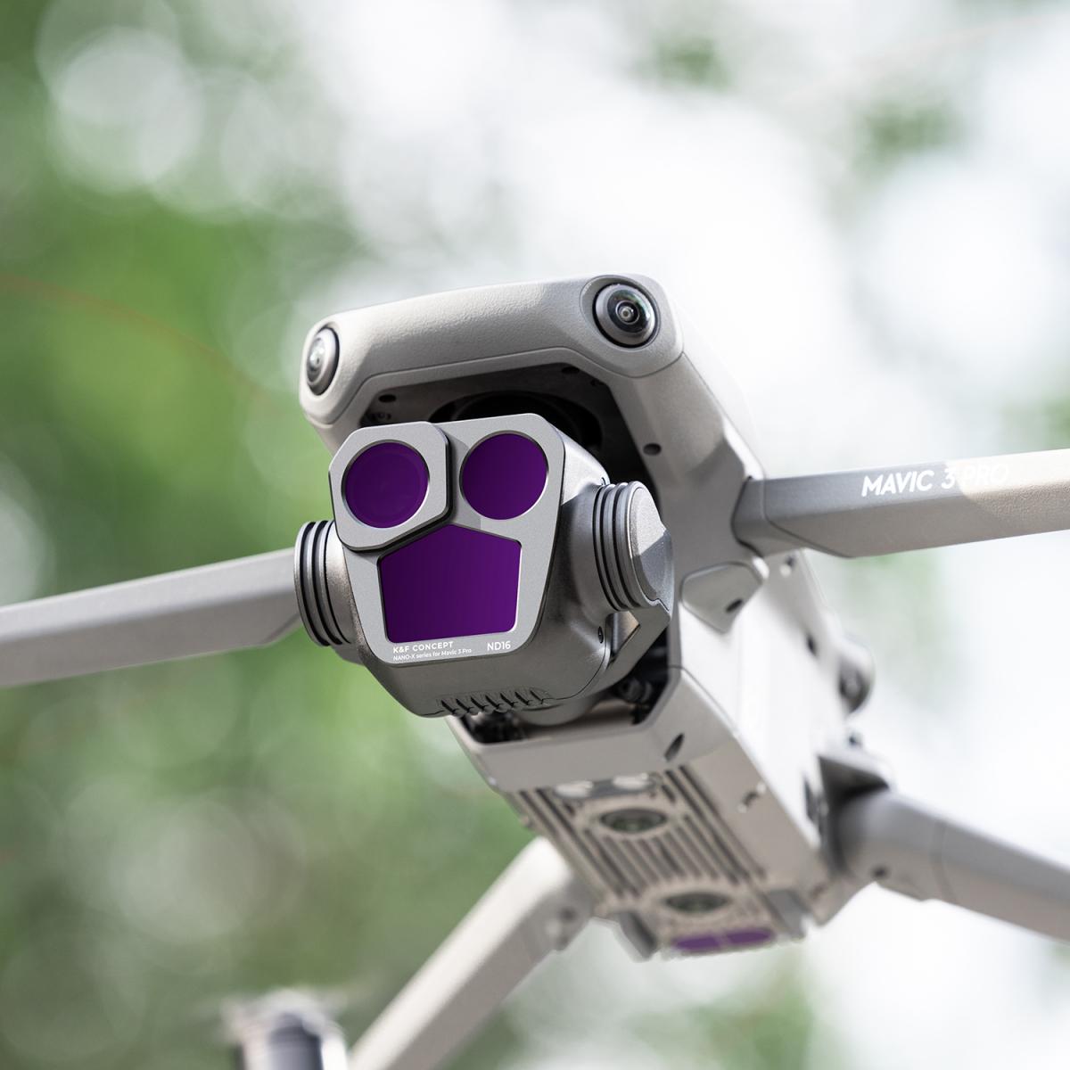 Dronefilter DJI Mavic 3 Pro ND filtersett 4 stk (ND8+ND16+ND32+ND64) Multibelagt HD optisk glass med antirefleks grønt belegg