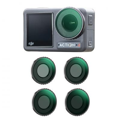 DJI Osmo Action 4 ND filtersæt ND8+ND16+ND32+ND64 4 pakke, optiske glasfiltre med flerlagsbelægning