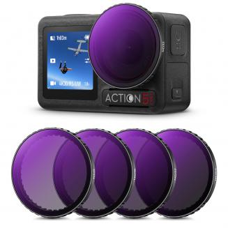 K&F Concept 4 Pezzi Set di Filtri (ND8 ND16 ND32 ND64) per DJI OSMO Action 5 Pro/Action 4/3, Filtro Densità Neutra con 28 Strati di Nano Rivestimento, Fotocamera di Azione Accessori K&F Concept 4 Pezzi Set di Filtri (ND8 ND16 ND32 ND64) per DJI OSMO Action 5 Pro/Action 4/3, Filtro Densità Neutra con 28 Strati di Nano Rivestimento, Fotocamera di Azione Accessori