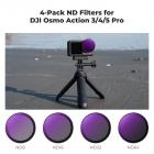 K&F Concept 4 Pezzi Set di Filtri (ND8 ND16 ND32 ND64) per DJI OSMO Action 5 Pro/Action 4/3, Filtro Densità Neutra con 28 Strati di Nano Rivestimento, Fotocamera di Azione Accessori