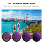 K&F Concept 4 Pezzi 2 in 1 Set di Filtri (ND8&PL ND16&PL ND32&PL ND64&PL) per DJI OSMO Action 5 Pro/Action 4/3, Filtro Densità Neutra & Polarizzatore con 28 Strati di Nano Rivestimento, Accessori