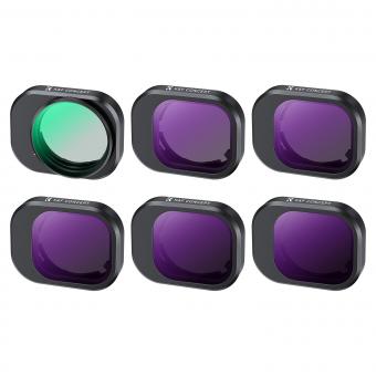 K&F Concept Kit de filtres CPL et ND pour DJI Mini 4 Pro, lot de 6 (CPL, ND8, ND16, ND32, ND64 et ND128)