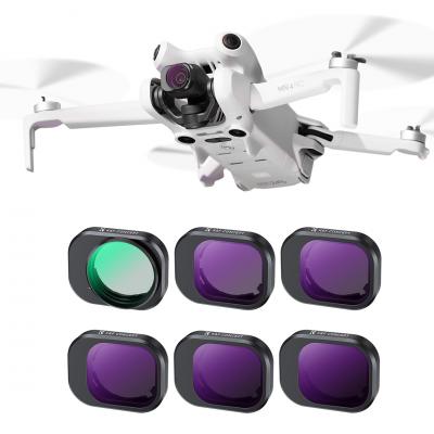 K&F Concept Kit de filtres CPL et ND pour DJI Mini 4 Pro, lot de 6 (CPL, ND8, ND16, ND32, ND64 et ND128)