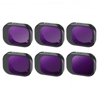 DJI Mini 4 Pro ND filtre 6 pièces ensemble (ND4 + ND8 + ND16 + ND32 + ND64 + ND1000) avec Film vert antireflet simple face