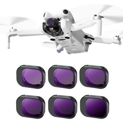 Kit 6 Filtros ND K&F Concept para DJI Mini 4 Pro (ND4 + ND8 + ND16 + ND32 + ND64 + ND1000) - Cristal HD y 28 Capas