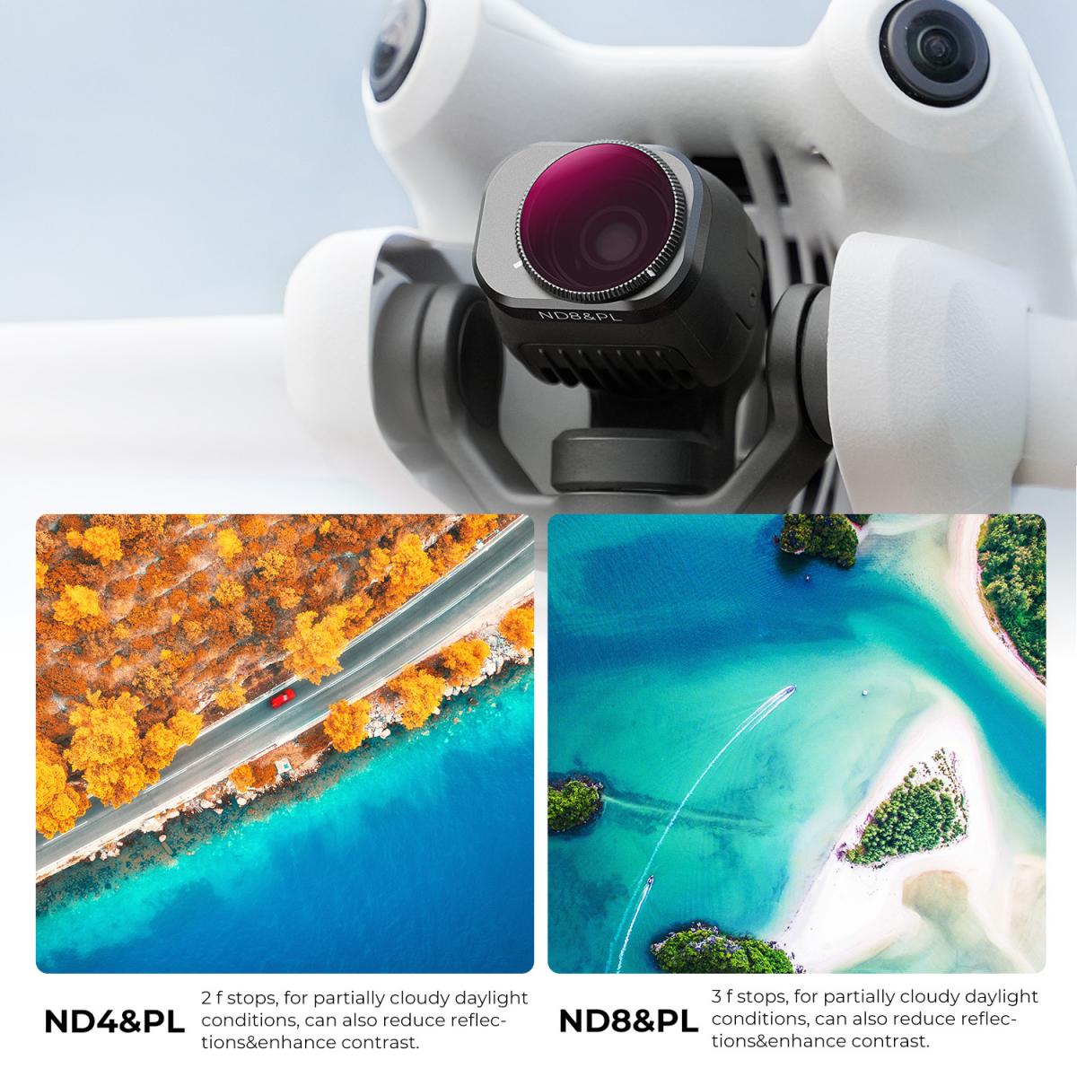 K&F Concept Mini 4 Pro Bright Day ND / PL 6 Stuks Filter CPL +  ND4 & PL + ND8 & PL + ND16 & PL + ND32 & PL + ND64 & PL Filter Compatibel met DJI Mini 4 Pro