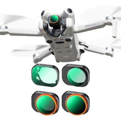 K&F Concept Kit filtri VND + UV + CPL per DJI Mini 4 Pro Confezione da 4 ND2-32 (1-5 stop)+ND32-512 (5-9 stop)+CPL+Filtro obiettivo UV con 28 strati di nano-rivestimento
