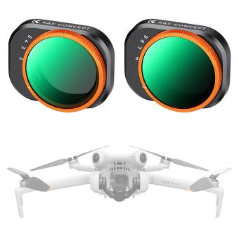K&F Concept Variable ND Lens Filter Kits For DJI Mini 4 Pro 2 Pack ND2-32 (1-5 Stops)+ND32-512 (5-9 Stops) with 28 Layers of Nano-coating