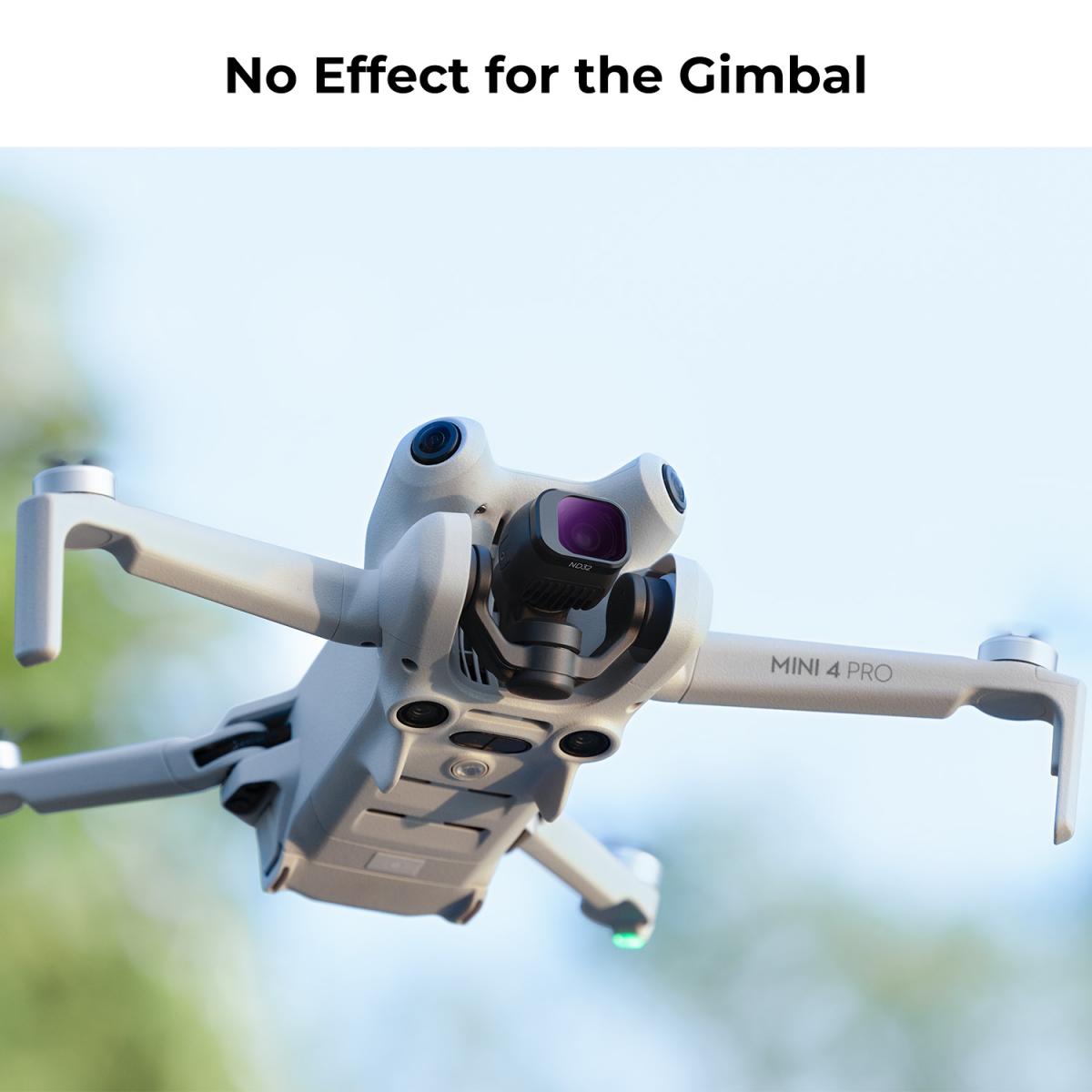 K&F Concept ND -suodatinsarja DJI Mini 4 Pro 4 Packille (ND8, ND16, ND32 ja ND64)