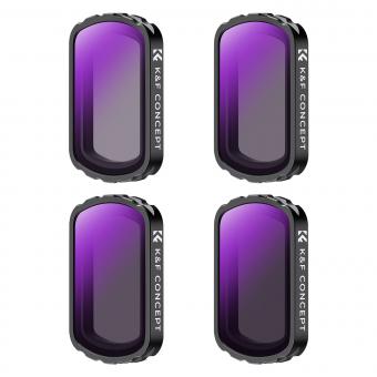 K&F Concept Filtres ND pour DJI Osmo Pocket 3, filtres magnétiques ND4+ND8+ND16+ND32 Kit de 4 paquets de verre optique HD nano-enduit 28 couches