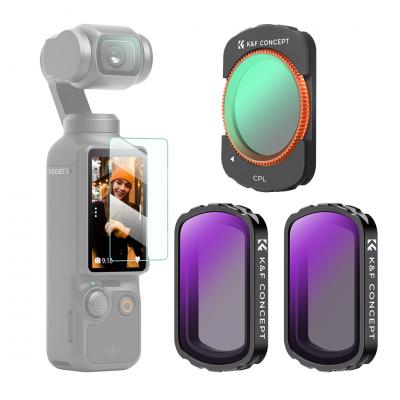 K&F Concept ND & CPL-filtre til DJI Osmo Pocket 3, magnetisk CPL+ND4+ND8 3-paks sæt 28-lags nano-coated HD Optisk glas