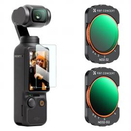 DJI Osmo Pocket 3 için K&F Konsept VND Filtreleri, Manyetik Değişken ND2-32 + ND32-512 Nötr Yoğunluk Filtreleri 28 Katmanlı nano kaplamalı HD Optik Cam