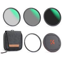 Kit de Filtres Magnétiques CPL + ND8 + ND64 + Bague Base + Bouchon 5 en 1 62mm Installer Rapidement avec 28 Couches de Nano-revêtement - Série Nano-Xcel