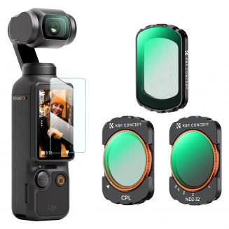 Magnetyczny zestaw filtrów CPL + czarna mgła 1/4 + VND (1 do 5 przystanków) do DJI Osmo Pocket 3, wielowarstwowe/szkło optyczne HD/kompatybilny z gimbalem