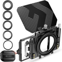 K&F Concept Matte Box Kit Nano-Xcel Serie für DSLR und spiegellose Kameras mit 67mm/72mm/77mm/82mm/95mm Objektiven mit zwei Filtereinsatz