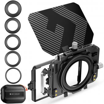 K&F Concept Matte Box Kit Nano-Xcel Serie für DSLR und spiegellose Kameras mit 67mm/72mm/77mm/82mm/95mm Objektiven mit zwei Filtereinsatz
