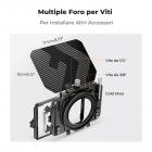 K&F Concept Mini Matte Box Lite, Bandiera Superiore Fibra di Carbonio con 2 Vassoio Filtro 4''x5,65" per DSLR e Fotocamere Mirrorless con Anello Adattatore Circolare 67/72/77/82/95mm